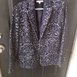 CABI Floral Velvet Navy Blue Blaze